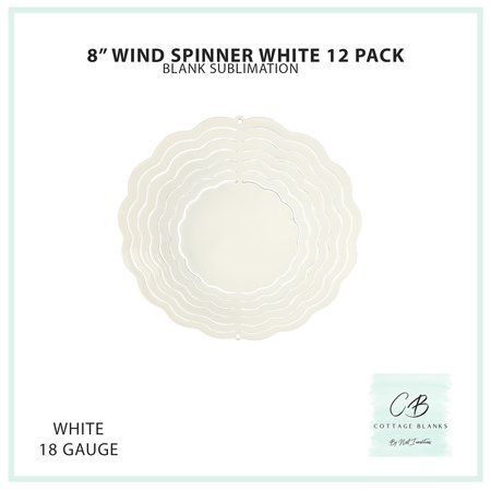 NEXT INNOVATIONS 8" Wind Spinner All White Sublimation Blank, 12PK 261407002